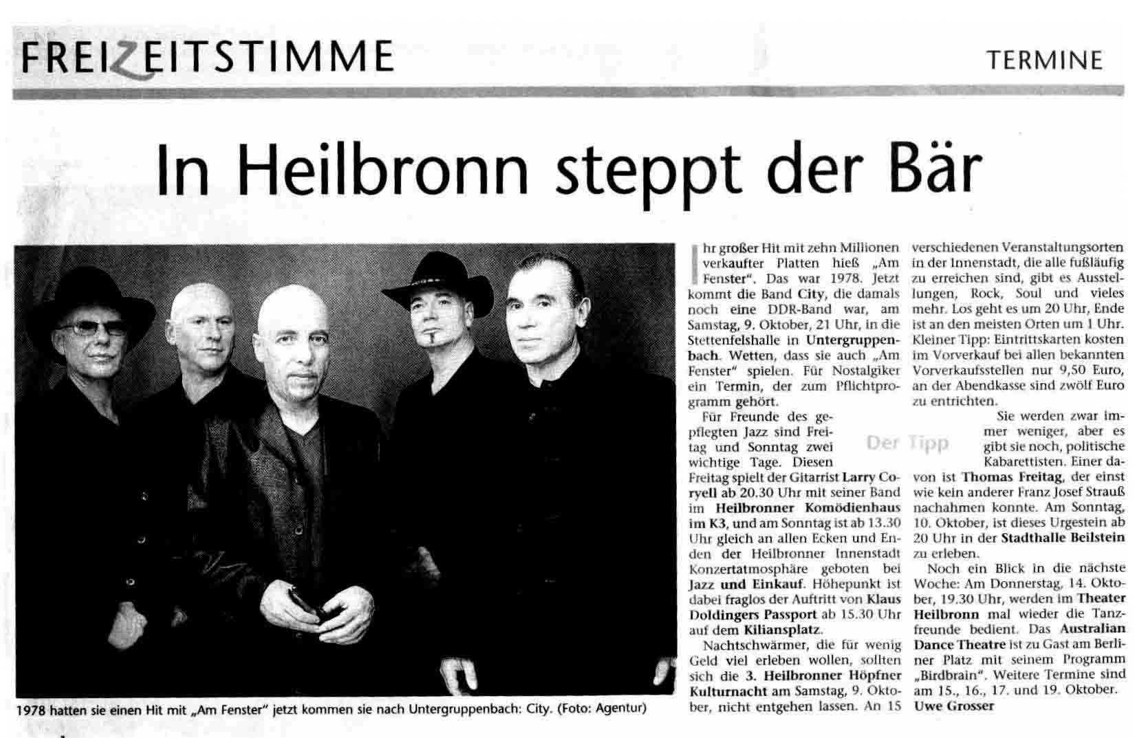 Heilbronner Stimme 8.10.2004